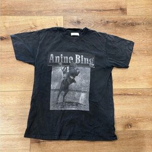 Anine Bing Black Graphic T-Shirt